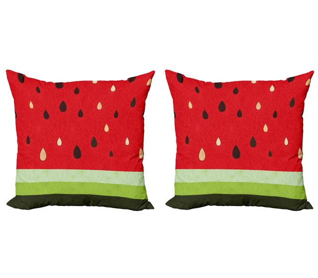 Pillow Cushion Cover Pack of 2, Watermelon Macro Fruit (Set of 2) East Urban Home on Productcaster.