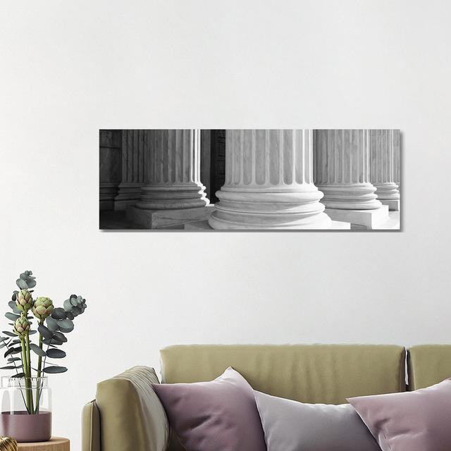 Columns Achitecture - Wrapped Canvas Panoramic Photograph Brayden Studio Size: 40.64cm H x 121.92cm W x 1.905cm D on Productcaster.