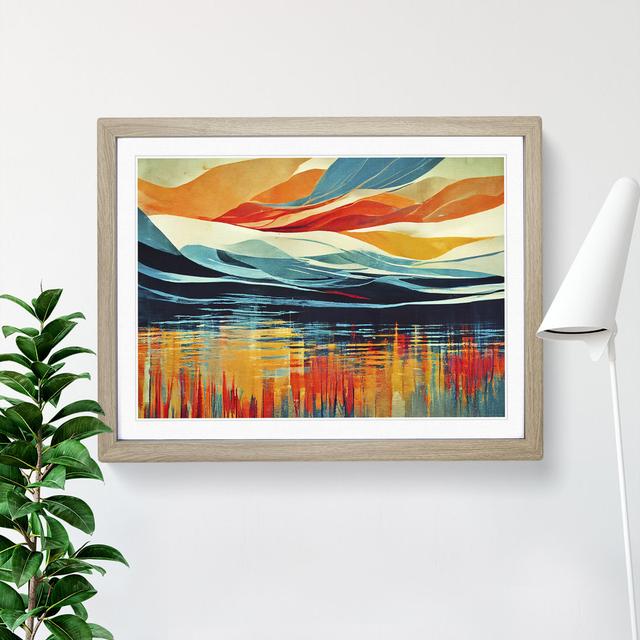 Bold Abstract River Vol.1 - Picture Frame Painting Metro Lane Size: 46cm H x 64cm W x 2cm D, Frame Colour: Oak Framed on Productcaster.