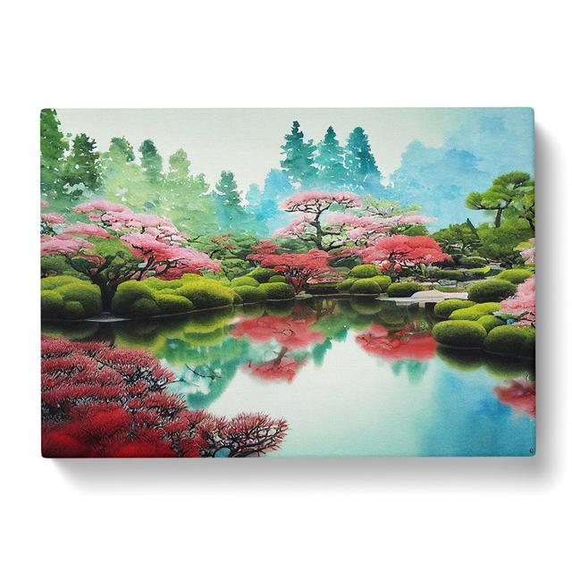 Japanese Garden Pond Vol.1 - Wrapped Canvas Graphic Art ClassicLiving Size: 40cm H x 60cm W x 3cm D on Productcaster.