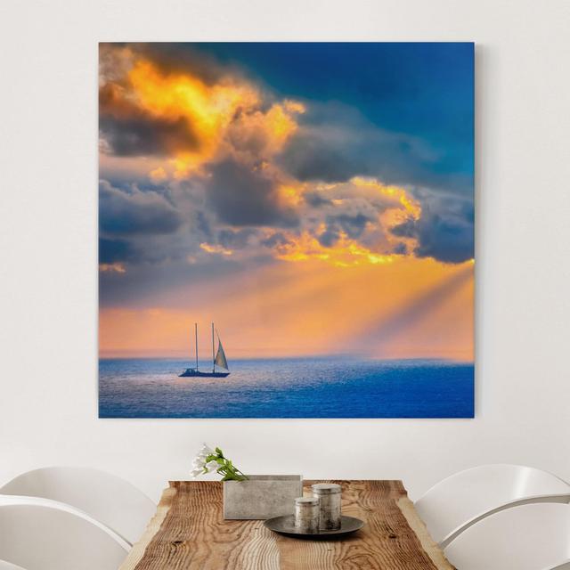 Leinwandbild Sailing the Horizon Longshore Tides Größe: 50 cm H x 50 cm B, Format: 330g/m² Recycled Canvas on Productcaster.