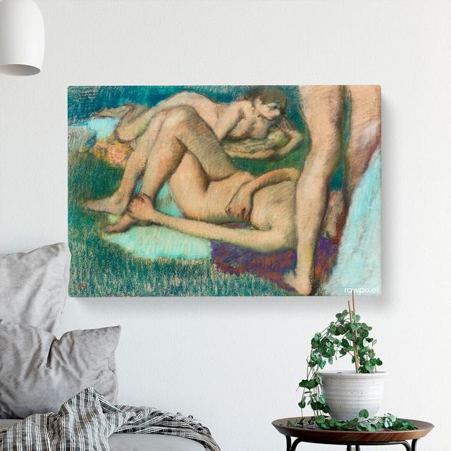 Nude Bathers by Edgar Degas - Wrapped Canvas Painting East Urban Home Size: 35cm H x 50cm W x 3cm D on Productcaster.