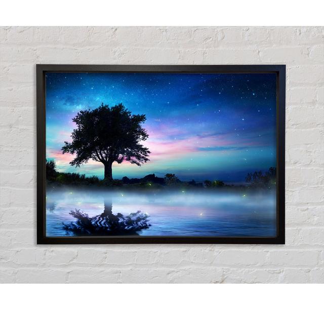 Woodland Fairies Framed Print Brayden Studio Format: Black Framed Canvas, Size: 84.1cm H x 118.9cm W x 3.3cm D on Productcaster.