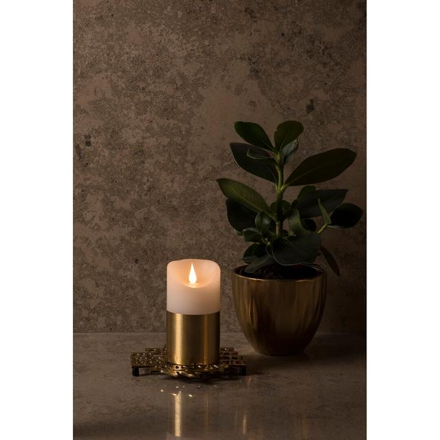 3D Living Light Unscented Flameless Candle Konstsmide Colour: Brass, Size: 13.5cm H x 7.5cm W x 7.5cm D on Productcaster.