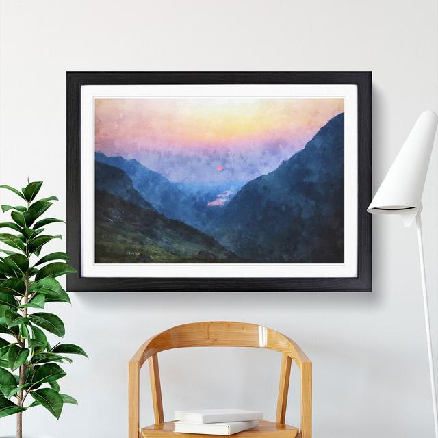 Sunset In Snowdonia In Wales - Single Picture Frame Painting on MDF East Urban Home Format: Black, Size: 62cm H x 87cm W x 2cm D on Productcaster.