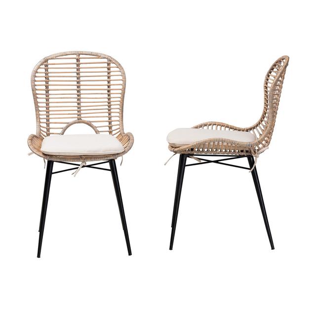 Aleeha Side Chair in Greywash/Natural Brown/White (Set of 2) 17 Stories on Productcaster.