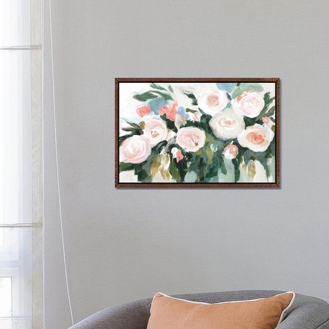 Floral Fragrance by Isabelle Z - Painting on Canvas Rosalind Wheeler Format: Classic Brown Wood Framed, Size: 45.72cm H x 66.04cm W x 3.81cm D on Productcaster.