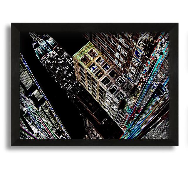 New York 5Th Ave Empire State - Picture Frame Graphic Art in Canvas Ebern Designs Size: 42cm H x 60cm W x 10cm D on Productcaster.