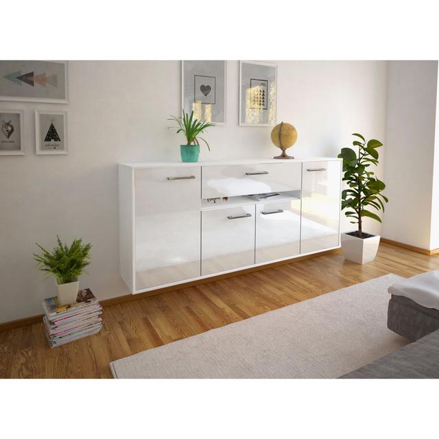 Berey sideboard; Flying/Metal handles; Dimensions: 180cm x 79cm x 35cm Brayden Studio Colour: White on Productcaster.