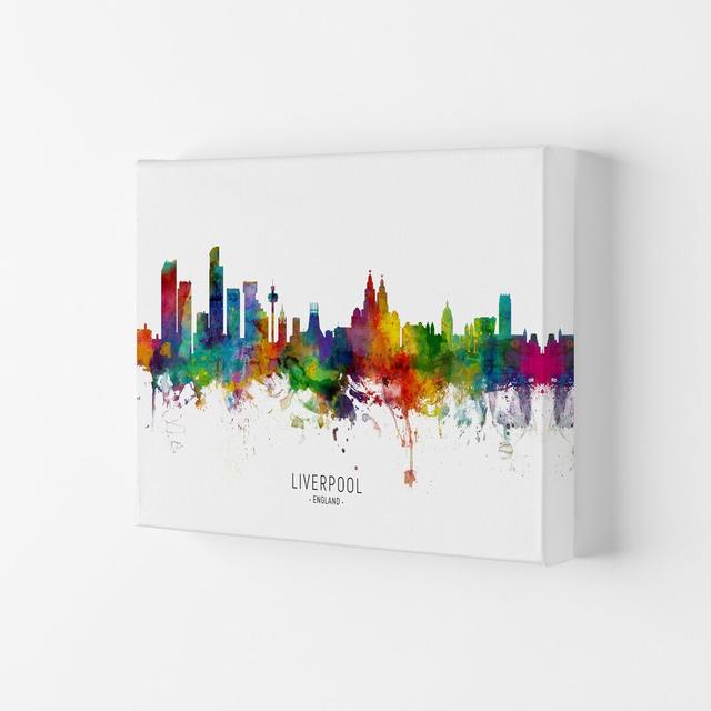 Liverpool England Skyline by Michael Tompsett - Graphic Art Ebern Designs Format: Wrapped Canvas, Size: 42cm H x 59.4cm W x 4cm D on Productcaster.