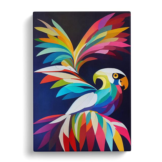 Cockatoo Geometric - Wrapped Canvas Graphic Art 17 Stories Size: 76cm H x 50cm W x 3cm D on Productcaster.