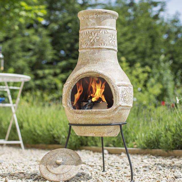 Bernadette Clay Wood Burning Chiminea Dakota Fields on Productcaster.