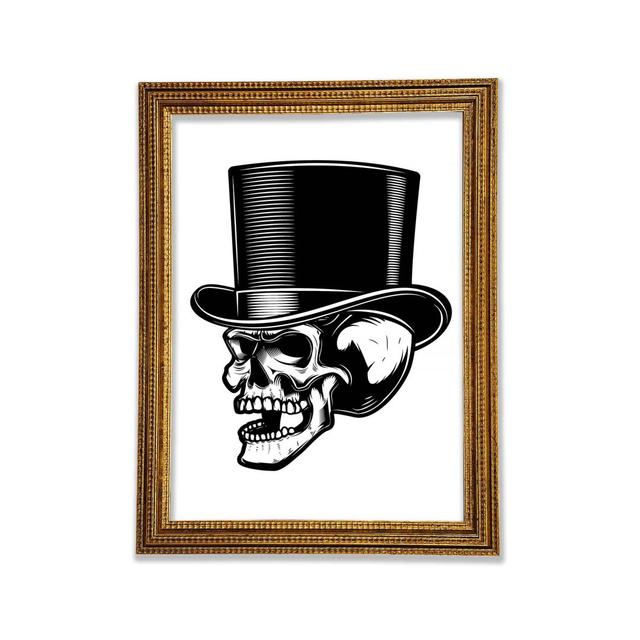 Top Hat Skull Framed Print Happy Larry Size: 42" H x 29.7" W on Productcaster.