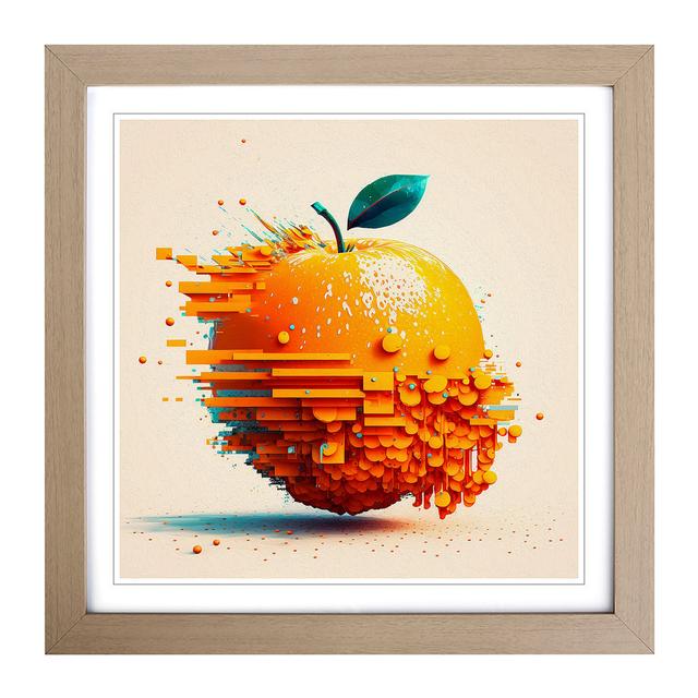 Orange Fruit Glitch Art - Print 17 Stories Format: Oak on Productcaster.