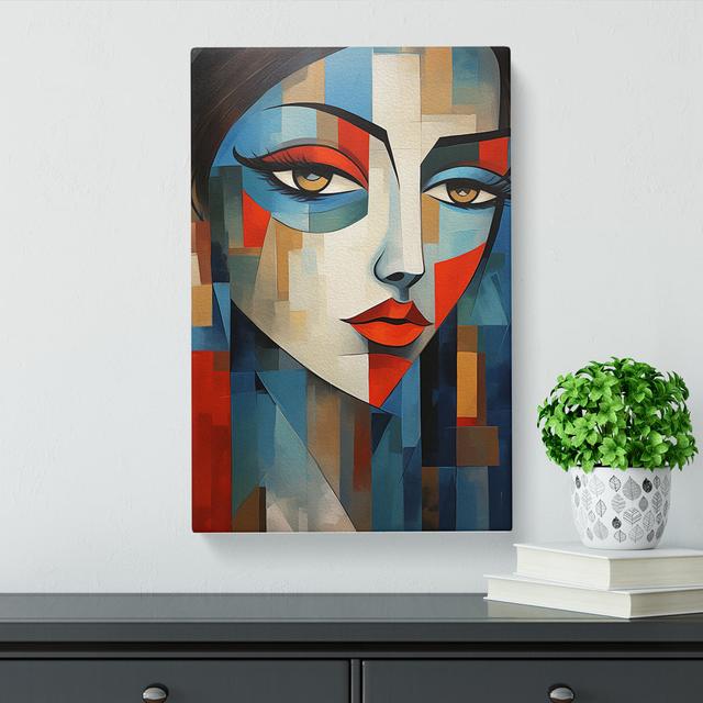 Indian Woman Cubism No.2 - Print on Canvas Marlow Home Co. Size: 76cm H x 50cm W x 3cm D on Productcaster.