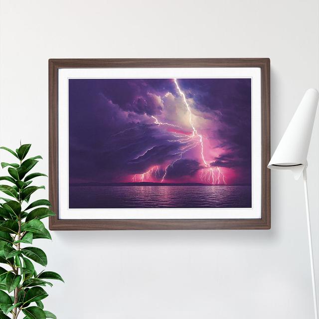 Watercolour Lightning Vol.1 - Picture Frame Graphic Art 17 Stories Size: 46cm H x 64cm W x 2cm D, Frame Colour: Walnut on Productcaster.