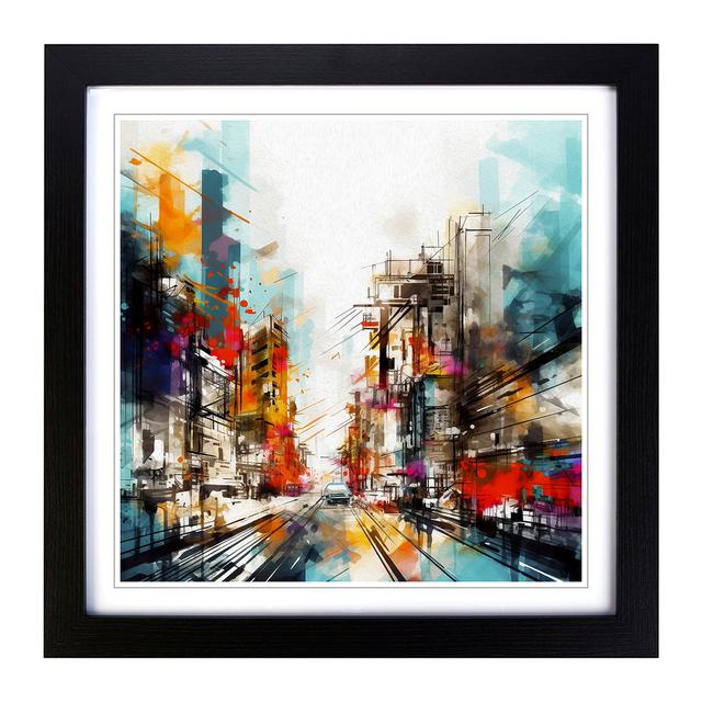 City Of Tokyo Abstract Art - Single Picture Frame Art Prints on Wood Marlow Home Co. Frame Colour: Black on Productcaster.