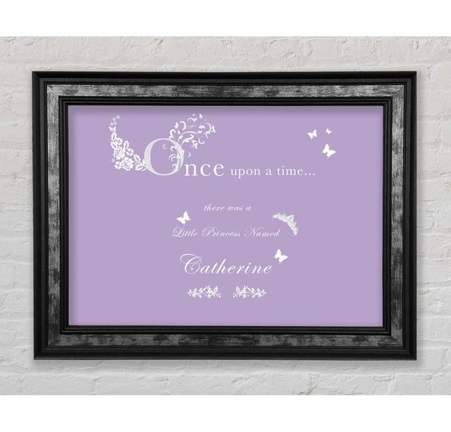 Girls Room Quote Once Upon A Time Your Name - Single Picture Frame Art Prints August Grove Colour: Lilac, Size: 100cm H x 141.4cm W x 8cm D on Productcaster.