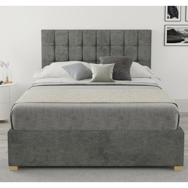 Chevalier Upholstered Ottoman Bed Zipcode Design Mattress Size: Small Double (4'), Colour: Granite on Productcaster.