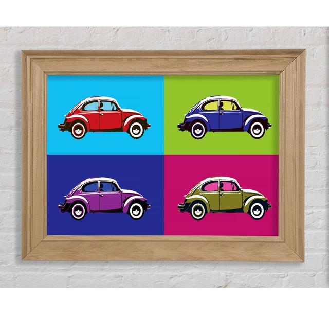 Beetle Pop Art Framed Print Williston Forge Size: 84.1cm H x 142.2cm W x 8cm D, Format: Natural Framed Paper on Productcaster.