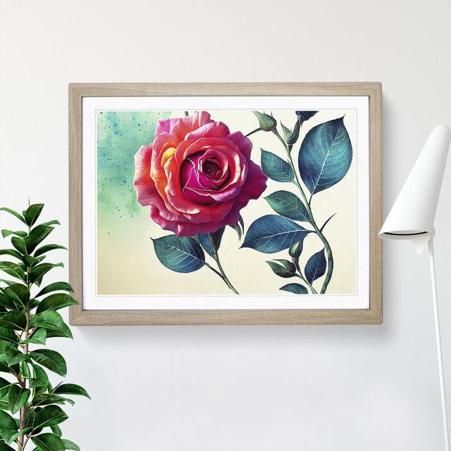 Ultimate Rose Flower - Picture Frame Graphic Art Marlow Home Co. Frame Colour: Oak Framed, Size: 34cm H x 46cm W x 2cm D on Productcaster.