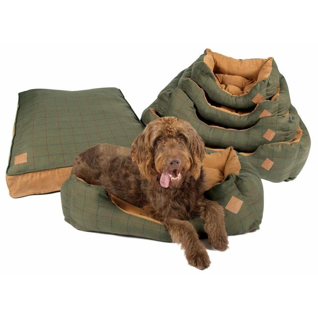 Tweed Slumber Pet Bed Danish Design Size: 68 cm, Colour: Green on Productcaster.