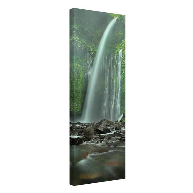 Tropical Waterfall - Wrapped Canvas Photograph Union Rustic Size: 150cm H x 50cm W on Productcaster.