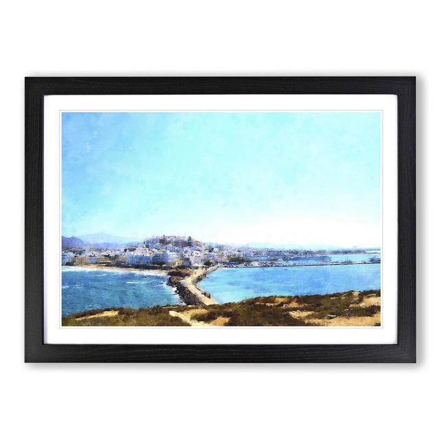 Naxos Skyline in Greece - Picture Frame Painting East Urban Home Frame Option: Black Framed, Size: 36cm H x 48cm W x 2cm D on Productcaster.