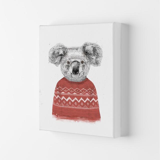 Winter Koala by Mercedes Lopes Charro - Print East Urban Home Size: 84.1cm H x 59.4cm W x 4cm D, Frame Options: Wrapped Canvas on Productcaster.