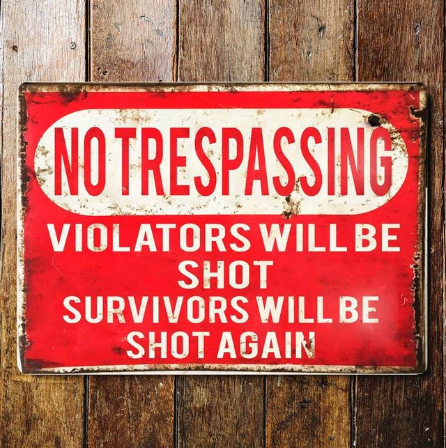 Kailam No Trespassing Violators Will Be Shot Metal Sign East Urban Home Size: 15cm H x 20cm W on Productcaster.