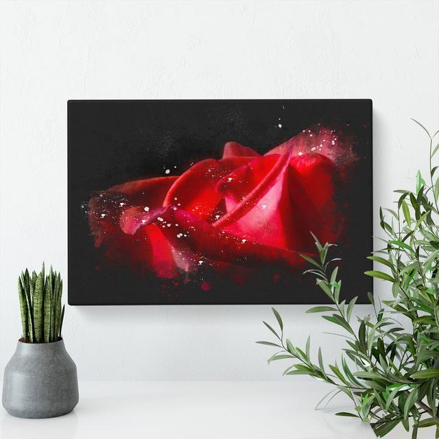 Red Rose Flower Vol.1 - Wrapped Canvas Graphic Art East Urban Home Size: 60cm H x 91cm W x 3cm D on Productcaster.