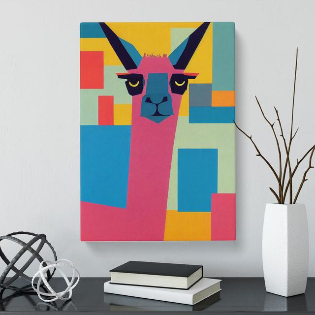 Llama Suprematism - Wrapped Canvas Graphic Art Isabelle & Max Size: 76cm H x 50cm W x 3cm D on Productcaster.