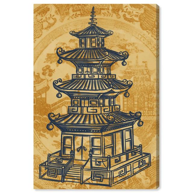 Pagoda Sun by Oliver Gal - Wrapped Canvas Graphic Art Print East Urban Home Size: 114.3cm H x 76.2cm W x 3.81cm D on Productcaster.