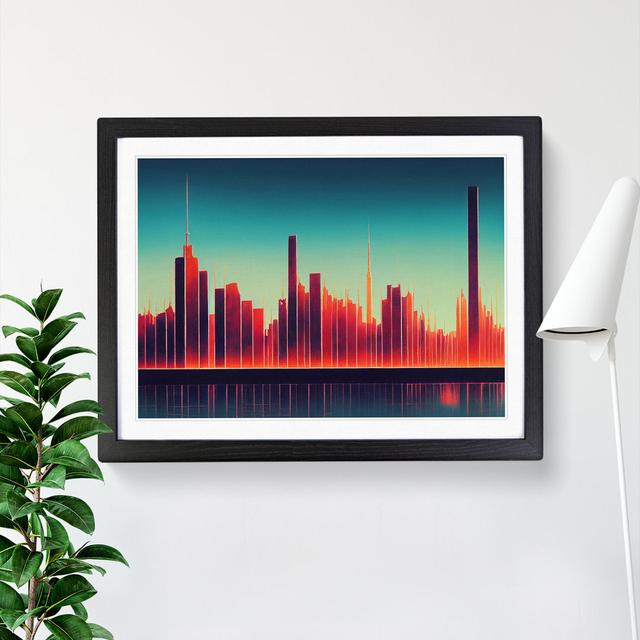 Resplendent Skyscraper Skyline - Single Picture Frame Print 17 Stories Size: 34cm H x 46cm W x 2cm D, Frame Colour: Black Framed on Productcaster.