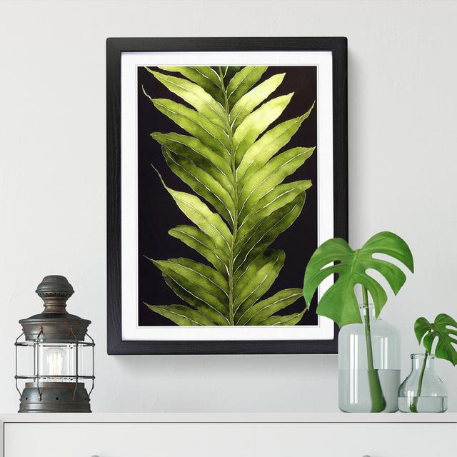 Watercolour Fern Leaf Vol.2 - Single Picture Frame Graphic Art Bay Isle Home Size: 64cm H x 46cm W x 2cm D, Frame Option: Black on Productcaster.