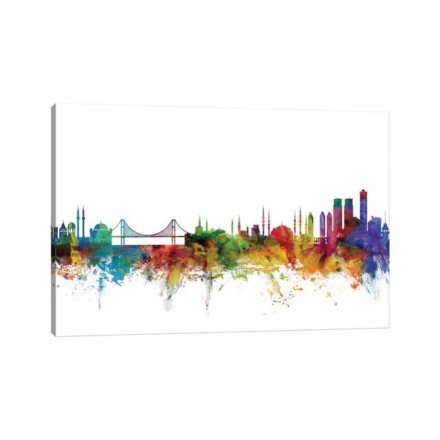 Istanbul, Turkey Skyline by Michael Tompsett - Wrapped Canvas Gallery-Wrapped Canvas Giclée Latitude Run Size: 30.48cm H x 45.72cm W x 1.91cm D on Productcaster.