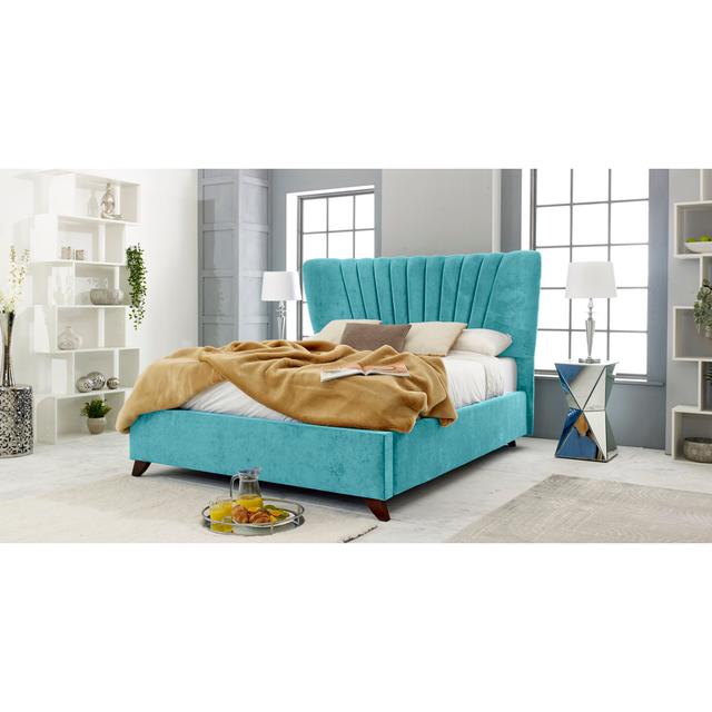 Accacia Upholstered Bed Frame Canora Grey Colour: Teal, Size: Single (3') on Productcaster.