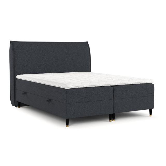 Boxspringbett Almirah ModernMoments Polsterfarbe: Schwarz, Größe: 140 x 200 cm on Productcaster.