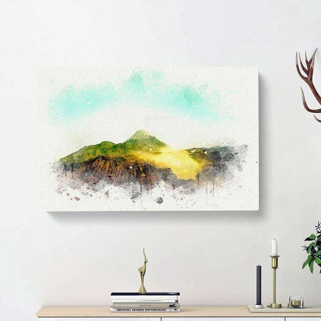 Volcano In Iceland In Abstract - Wrapped Canvas Print East Urban Home Size: 35cm H x 50cm W x 3cm D on Productcaster.