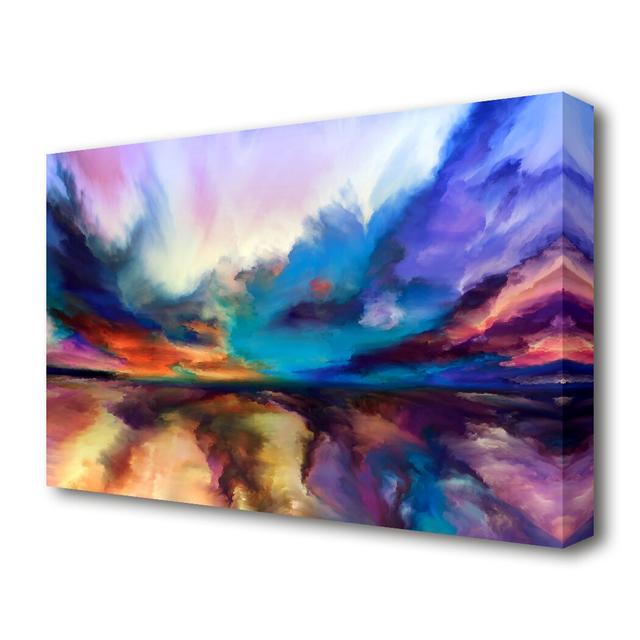 Cloud Burst Lake - Wrapped Canvas Painting Print East Urban Home Size: 50.8 cm H x 81.3 cm W on Productcaster.