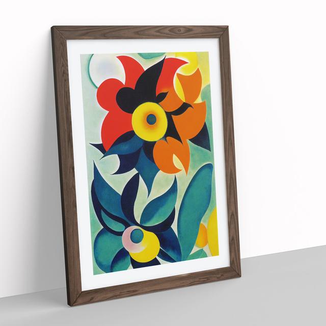 Art Flowers Abstract No.2 - Picture Frame Graphic Art Marlow Home Co. Size: 34cm H x 25cm W, Frame Colour: Brown on Productcaster.