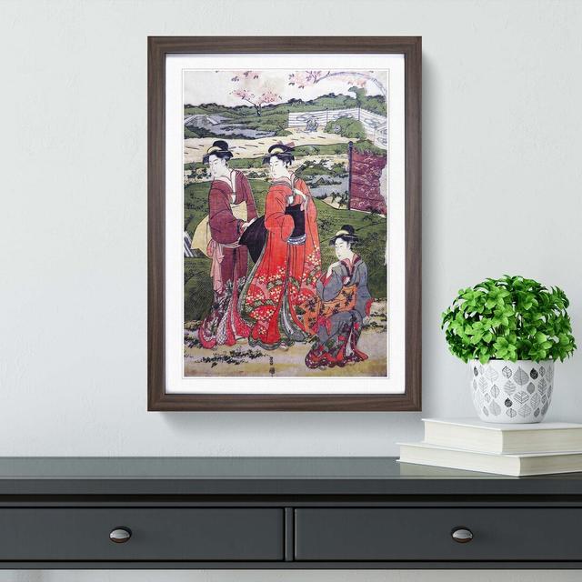 The Inner Cherry Blossom Garden by Utagawa Toyokuni - Picture Frame Painting Print East Urban Home Frame Option: Walnut Framed, Size: 65cm H x 48cm W on Productcaster.