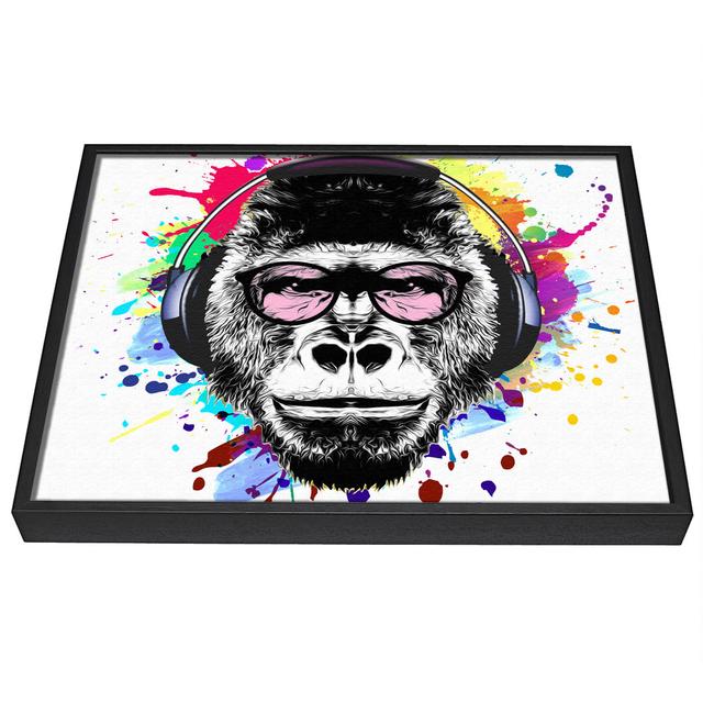 Gorilla Glasses Paint Splatter - Single Picture Frame Art Prints on Canvas Maturi Size: 35.6cm H x 50.8cm W x 10cm D on Productcaster.