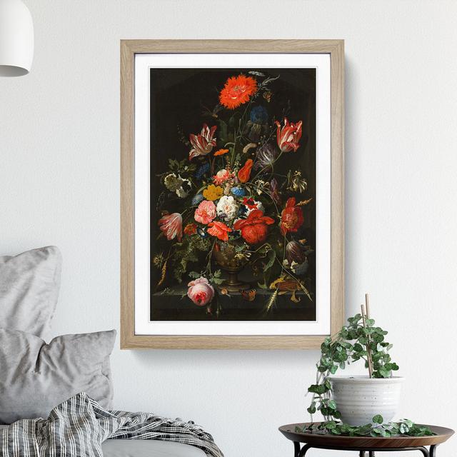 Still Life with Flowers Vol.3 by Abraham Mignon - Picture Frame Painting East Urban Home Frame Option: Oak, Size: 36cm H x 27cm W x 2cm D on Productcaster.