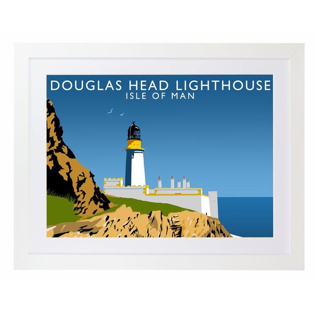 Douglas Head Lighthouse by Richard O'Neil - Graphic Art Print on Paper East Urban Home Format: White Wood Frame, Size: 33.5 cm H x 43.5 cm W x 2.2 cm on Productcaster.