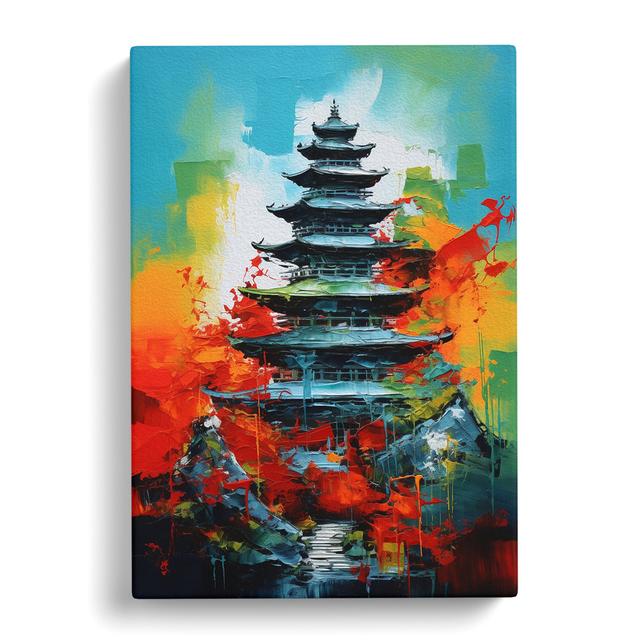 Pagoda Abstract - Print Marlow Home Co. Size: 76cm H x 50cm W x 3cm D on Productcaster.