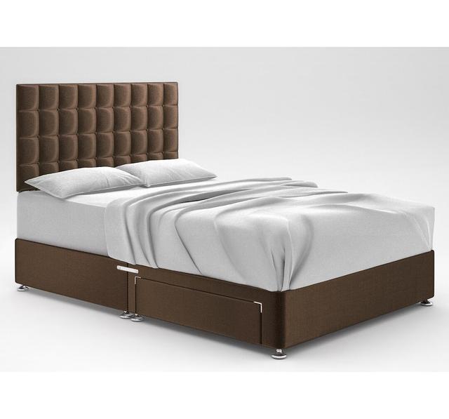 Stephanne Divan Bed Base 17 Stories Colour: Mushroom, Size: Super King (6'), Storage Type: 2 Drawers on Productcaster.