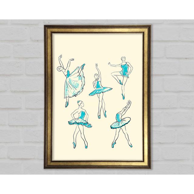 Blue Ballerina 3 Framed Print Mercer41 Format: Gold Framed Paper, Size: 42cm H x 29.7cm W x 1.5cm D on Productcaster.