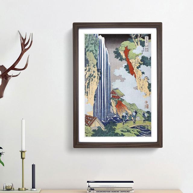 The Waterfall in Ono on the Kisokai Road by Katsushika Hokusai - Picture Frame Painting Print on MDF East Urban Home Frame Option: Oak Framed, Size: 3 on Productcaster.