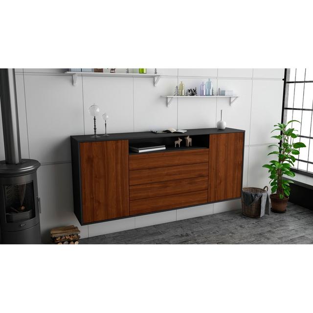 Hideaway Sideboard Ebern Designs Colour (Body/Front): Anthracite/Walnut on Productcaster.